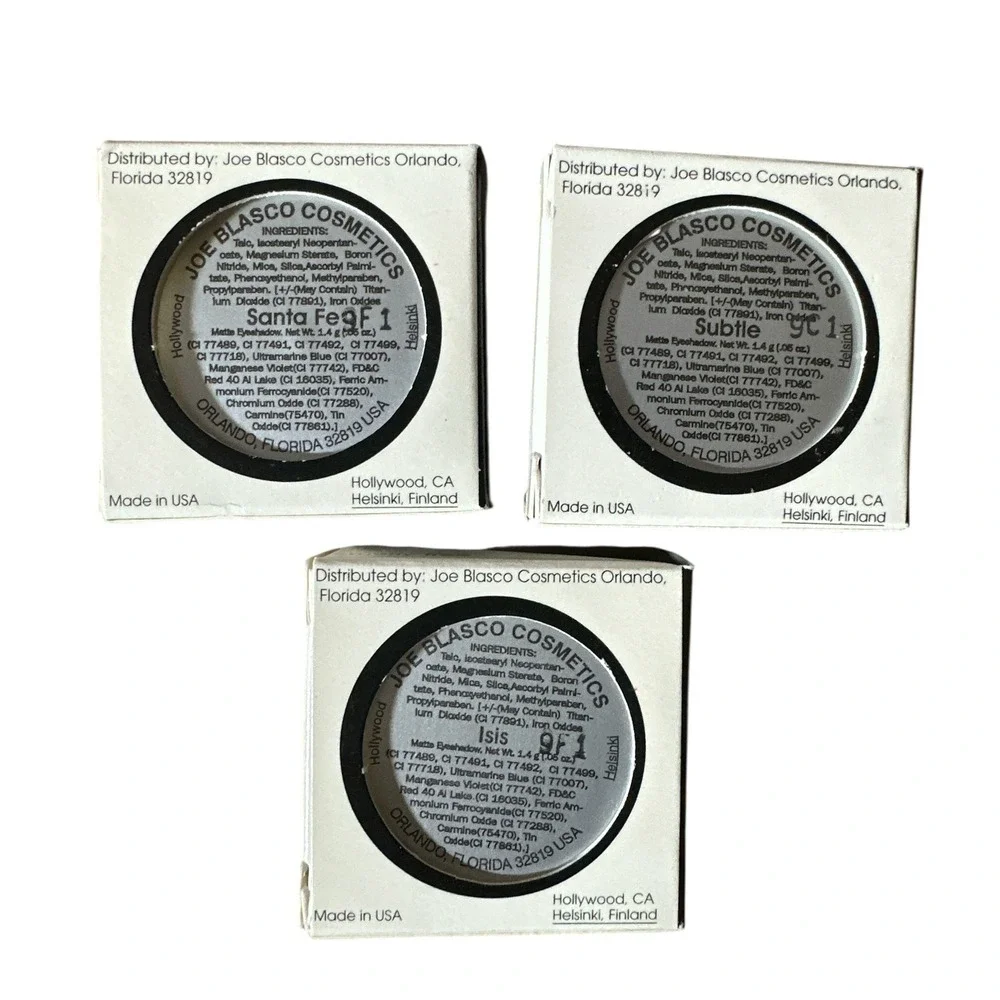 Lot of 3 Joe Blasco Cosmetics Eyeshadow Matte Santa Fe, Subtle, Isis NEW‎ in Box